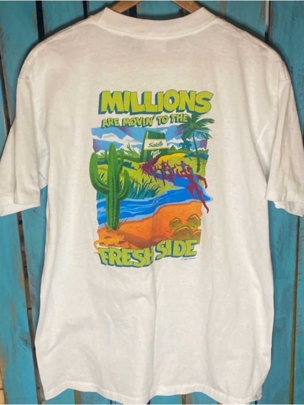 Vintage 90s Salem cigarettes single stitch t shirt XL made in USA white green